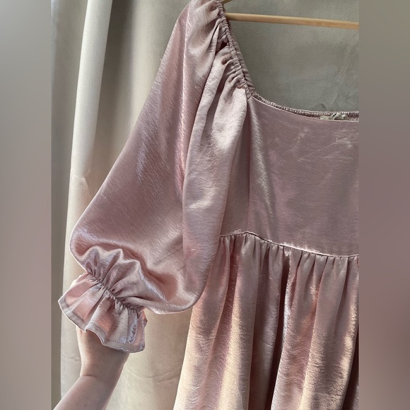 ENTRO | Satin Babydoll Dress | S - Picture 5 of 7